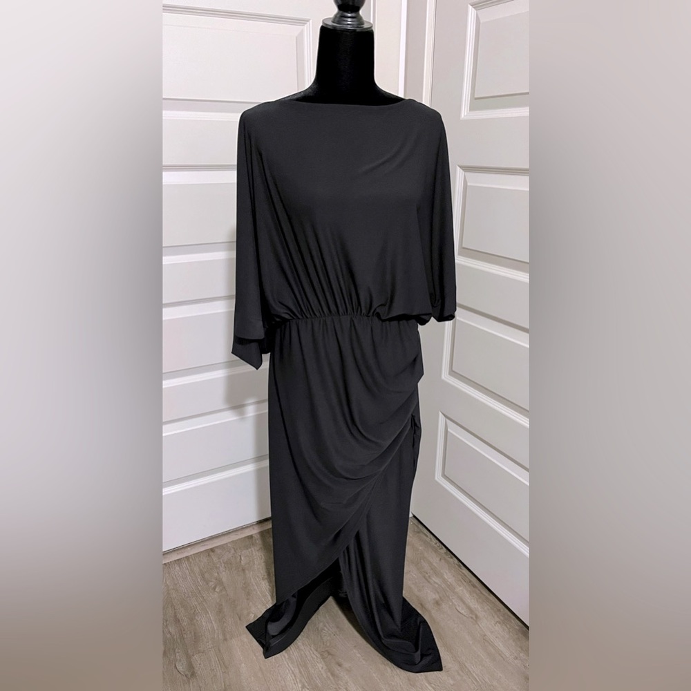 Black Boatneck Off the Shoulder 24Seven Dress Size XL